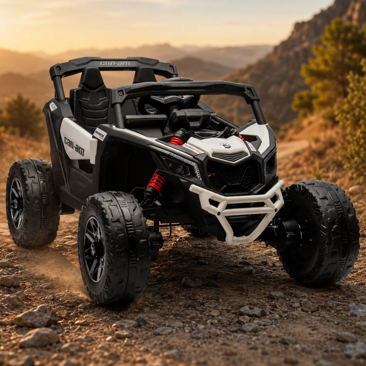 Auto na akumulator Buggy CAN-AM 4x4 z ekranem LCD - biały