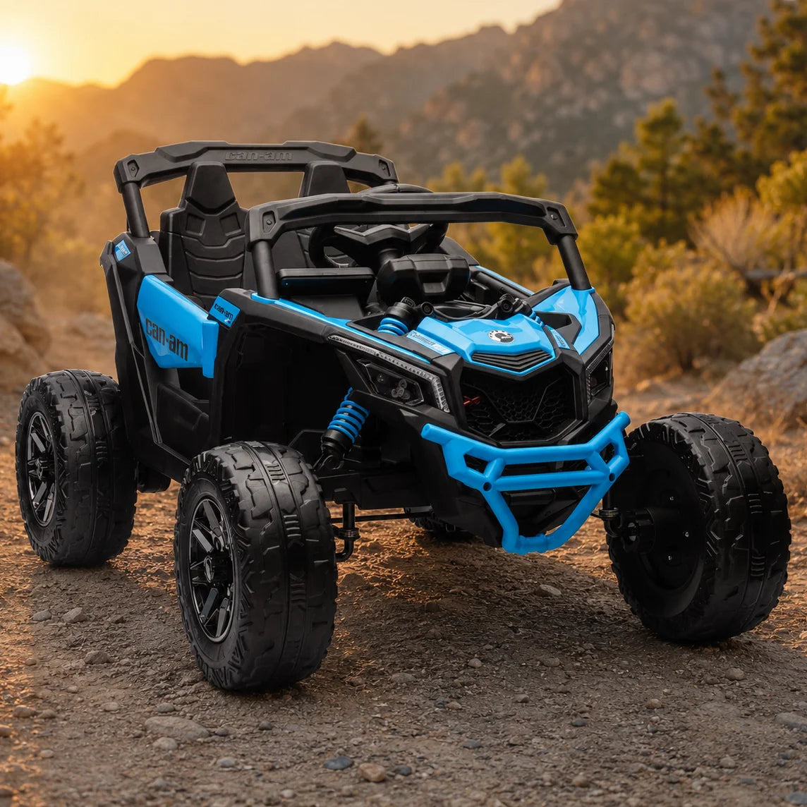 Auto na akumulator Buggy CAN-AM 4x4 z ekranem LCD - niebieski