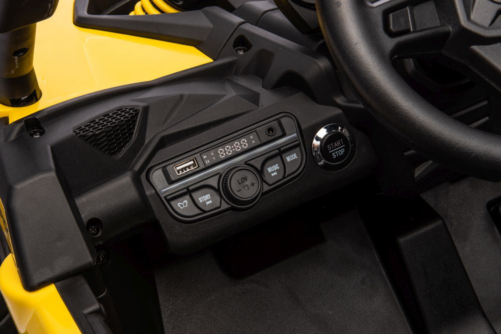 Auto na akumulator Buggy CAN-AM 4x4 z ekranem LCD - żółty