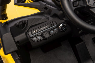 Auto na akumulator Buggy CAN-AM 4x4 z ekranem LCD - żółty