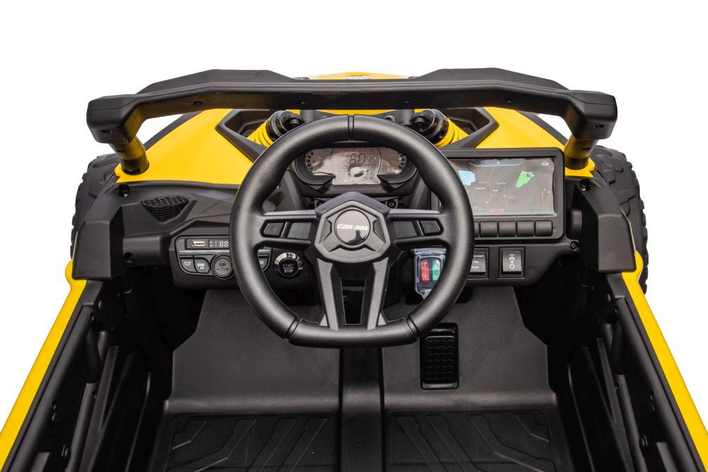 Auto na akumulator Buggy CAN-AM 4x4 z ekranem LCD - żółty