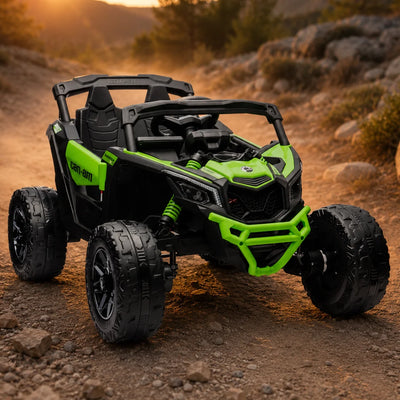 Auto na akumulator Buggy CAN-AM 4x4 z ekranem LCD - zielony lakierowany