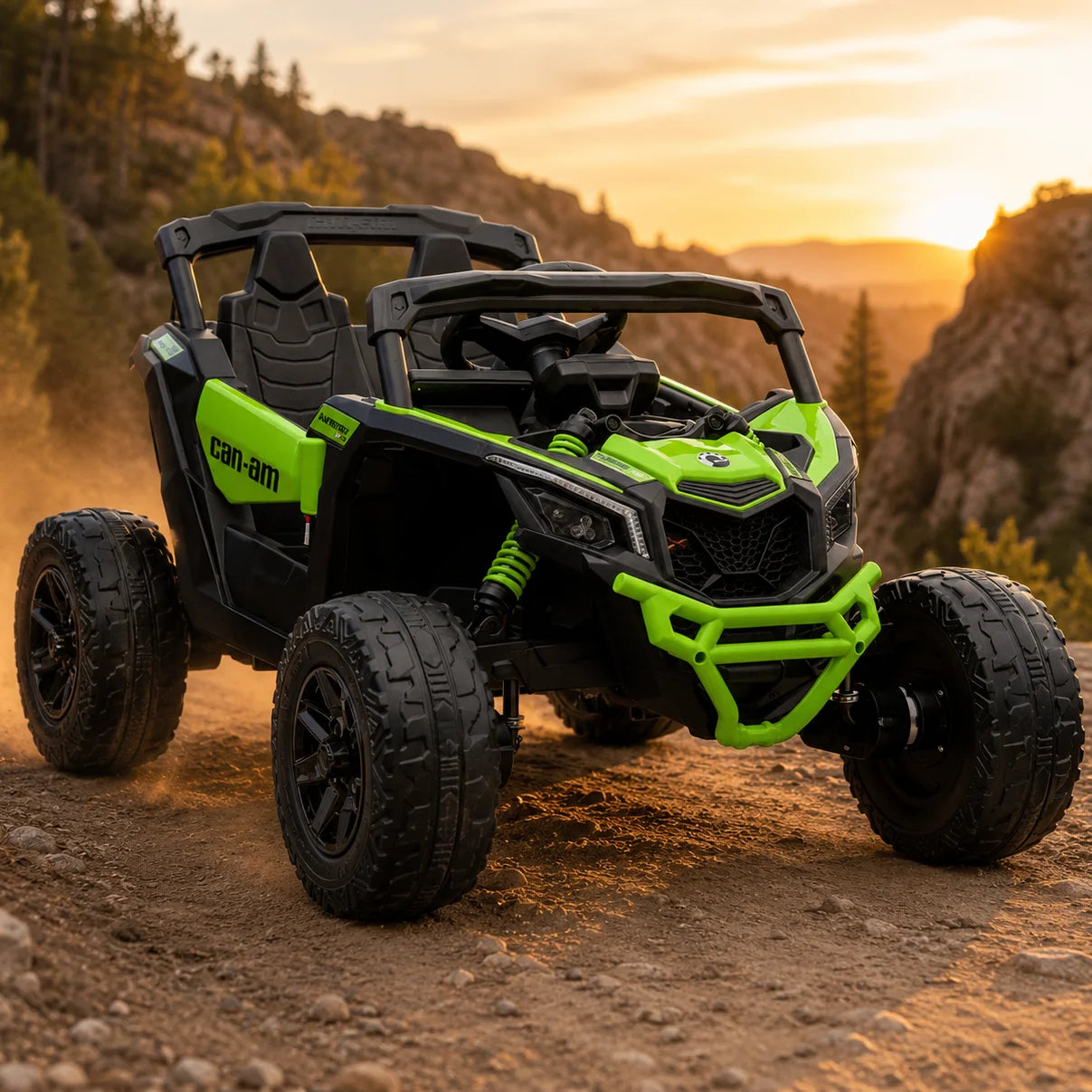 Auto na akumulator Buggy CAN-AM 4x4 z ekranem LCD - zielony