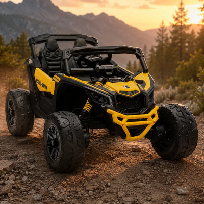 Auto na akumulator Buggy CAN-AM 4x4 z ekranem LCD - żółty